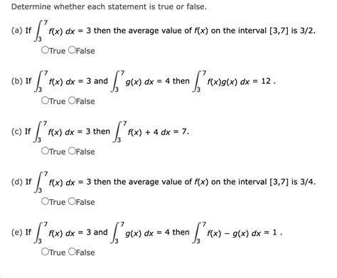 Solved Determine Whether Each Statement Is True Or False