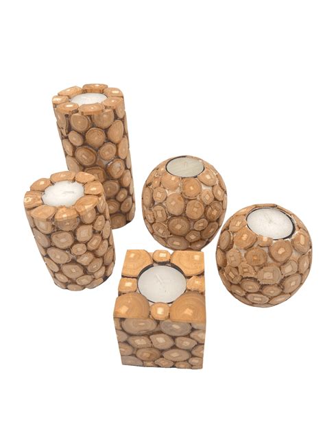 Teak Mosaic Tea Light Holder The Living Room Berry