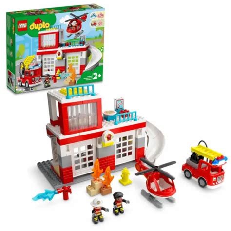 LEGO DUPLO CASERNE de pompiers avec hélicoptère 117 pcs jeu de