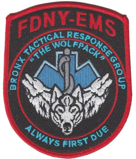 Fdny Ems Fire Department Patch Bronx Tactical Response Group The Wolf