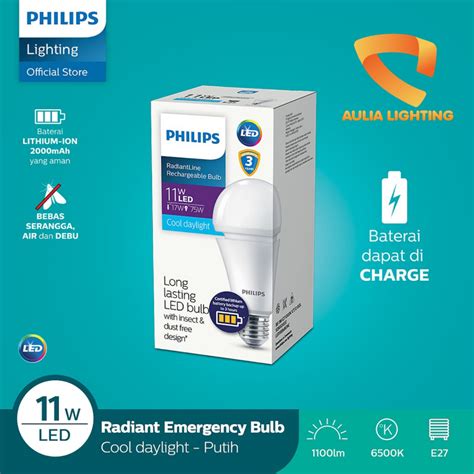 Jual Lampu Emergency Led Philips Radiant Line Rechargeable Ledbulb W