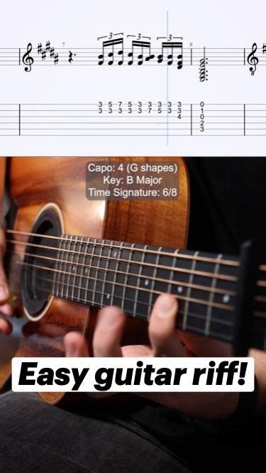 Easy acoustic guitar riff with tabs – Artofit