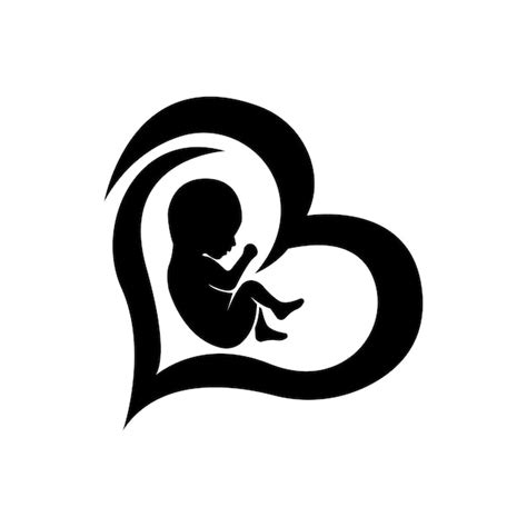 Premium Vector Pregnant Mother And Fetus Icon Logo Vector Design