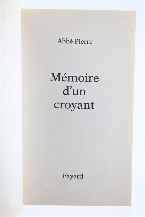 M Moires D Un Croyant By Abbe Pierre Henri Groues Dit Couverture