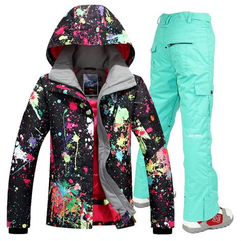 Free Shipping Ski Jackets Set Women S Jacket Pants Skiing Sets