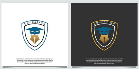 education logo template with pen creative concept 20512114 Vector Art ...