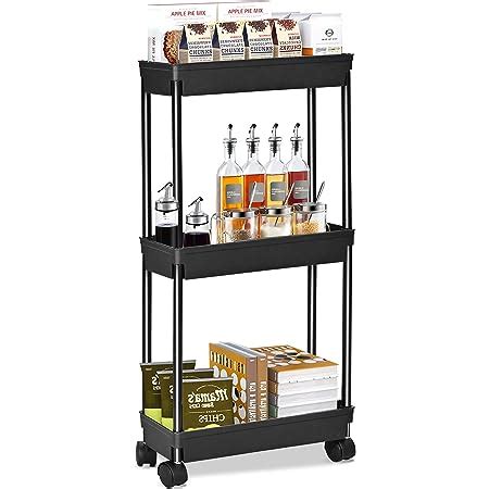 Wasjoye Carrello Portaoggetti Sottile A Ripiani Scaffale Cucina Con