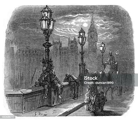 Victorian London Victoria Embankment Stock Illustration Download