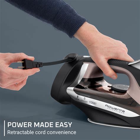 Rowenta Iron Access Stainless Steel Soleplate Steam Iron With Retractable Cord Powerful Steam