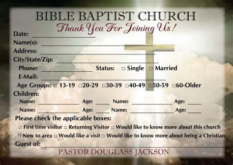 Church Visitor Card Template Word Mightyprintingdeals