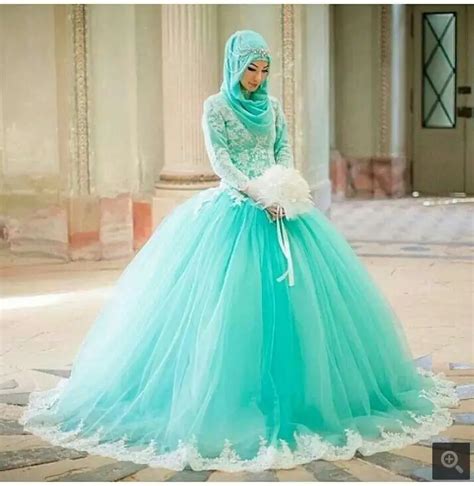 2019 Mint Modest Muslim Prom Dresses Long Sleeves High Neck Beaded Lace