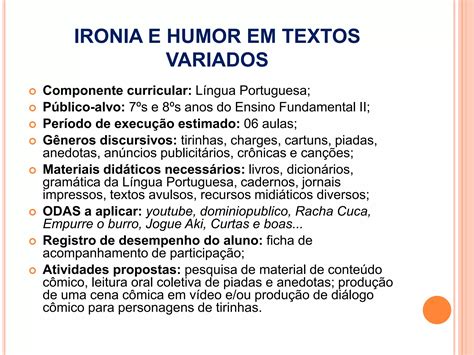 Ironia E Humor Em Textos Variados 2 Ppt