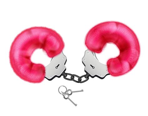 Premium Vector Fluffy Handcuffs Realistic Composition With Isolated