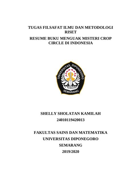 Pdf Resume Buku Menguak Misteri Crop Circle Di Indonesia