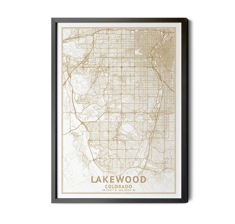 Lakewood Colorado Map, High Resolution Real Gold Leaf Texture ...