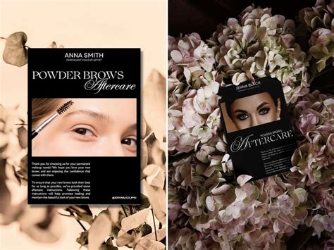 Editable Aftercare Cards Pmu Template For Canva Powder Brows After