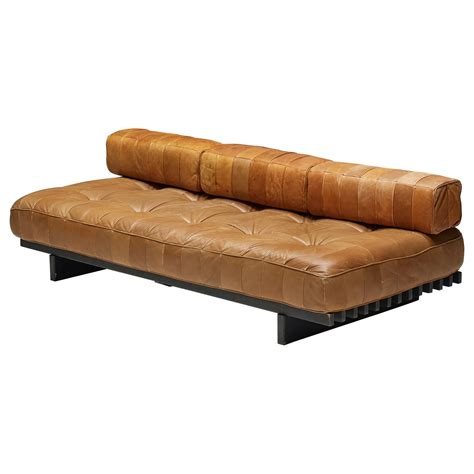 Vintage Daybed Sofa Ds80 Patchwork Cognac Leather By De Sede