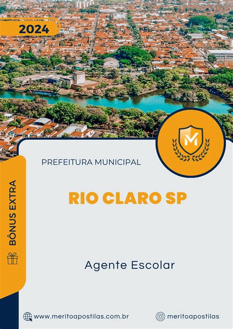 Apostila Agente Escolar Prefeitura de Rio Claro SP 2024 Mérito Apostilas