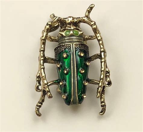 Vintage Style Large Insect Beetle Brooch Etsy