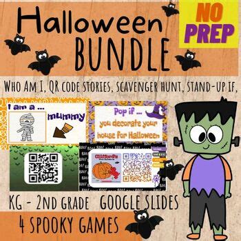 Halloween Spooky Actitivy Bundle QR Codes Scavenger Hunt Interactive