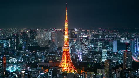 东京天际夜景和东京塔3840x2160高清视频素材下载编号5882699实拍视频光厂vj师网