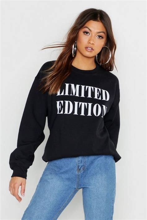 Limited Edition Slogan Sweater Boohoo Usa