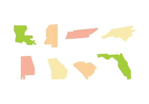 Southern States Map Flat Vectors 159217 Vector Art at Vecteezy