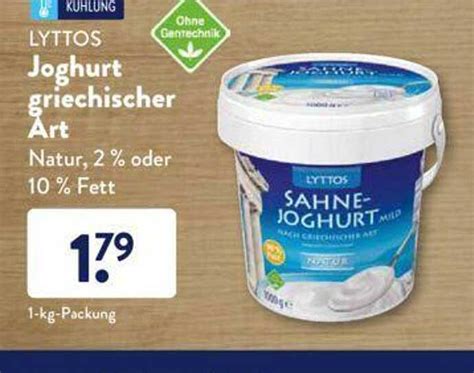 Lyttos Joghurt Griechischer Art Natur Oder Fett Angebot Bei Aldi