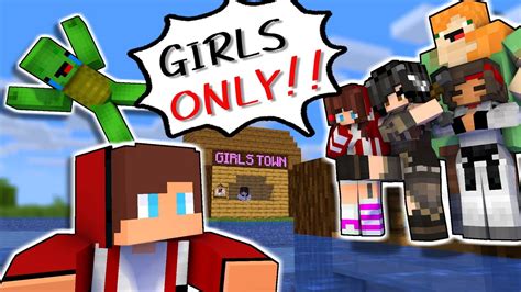 Maizen Girls Only Town Minecraft Animation Jj And Mikey Youtube