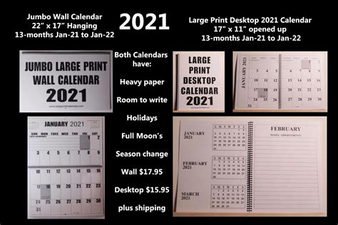 Large Print Calendar - Jumbo Large Print Calendar, Calendars