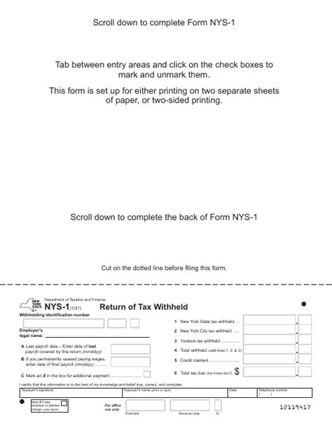 Form Nys 1 Fill Out Sign Online And Download Fillable Pdf New York Templateroller