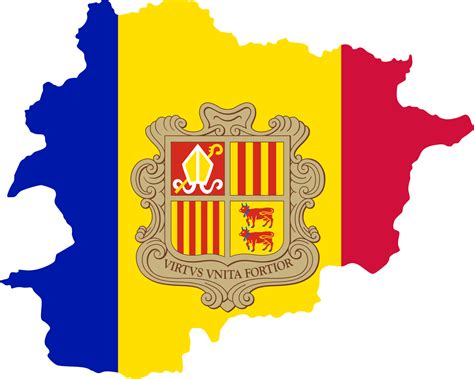 Andorra Map City Color Of Country Flag 12177313 Png