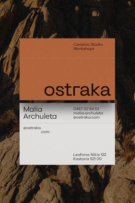 Earthy Business Cards For Ceramic Studio Ostraka Branding And Art