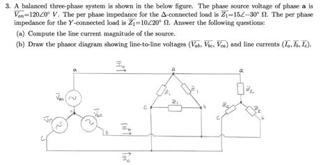 Solved A Balanced Three Phase System Is Shown In The Below Chegg