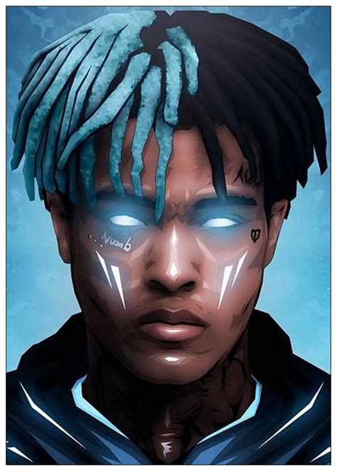 XXXTentacion Rap Hip Hop Music Star Singer Art Poster white coated