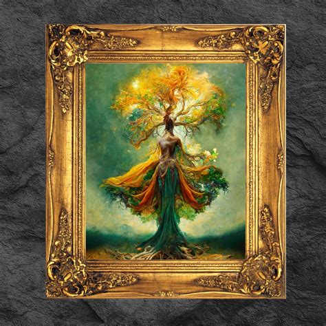 Magical Fantasy Female Tree Of Life Mother Nature Terra Gaia Goddess