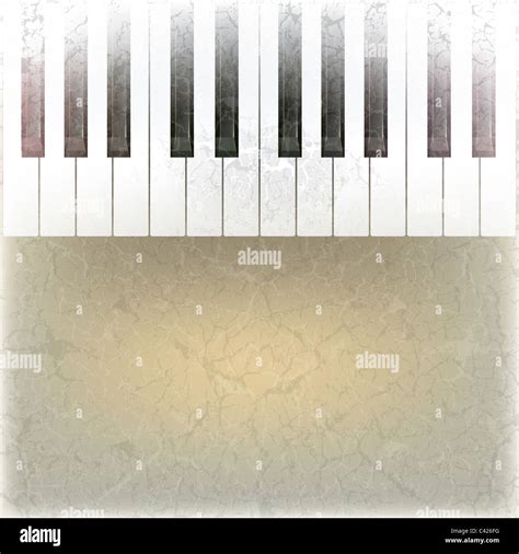 Abstract Grunge Music Background With Piano Keys On Beige Stock Photo