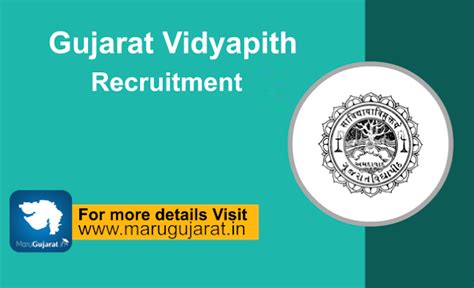 Gujarat Vidyapith Recruitment Various Posts 2024 MaruGujarat In