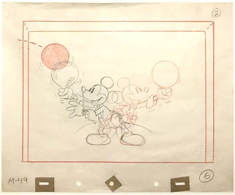 Original Walt Disney Storyboard Layout Drawing featuring Minnie Mouse ...