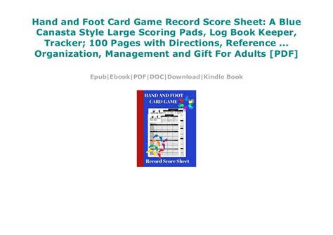 Hand and Foot Card Game Record Score Sheet: A Blue Canasta Style