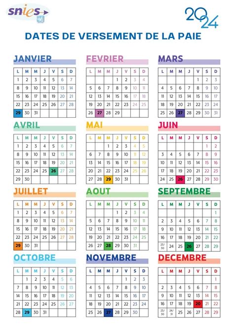 Calendrier De La Paie