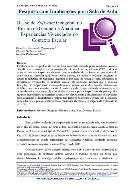 O uso do software GeoGebra no ensino de geometria analítica