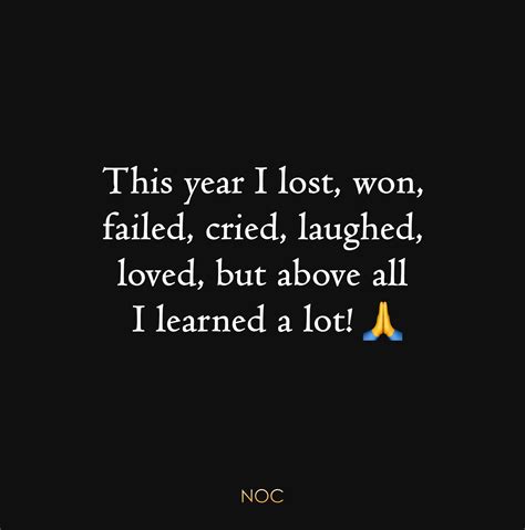 This Year I Lost, Won, Failed, Cried, Laughed, Loved, But Above All I