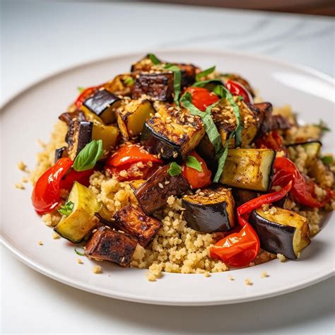 Premium Photo Harmony On A Plate Roasted Vegetables With Quinoa And Tofu