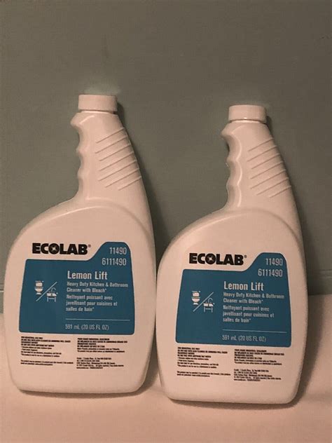 2 20 Fl Oz Ecolab Lemon Lift Heavy Duty Kitchen And Bathroom Cleaner