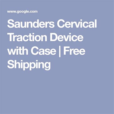 Saunders Cervical Traction Device With Case Cervical Traction