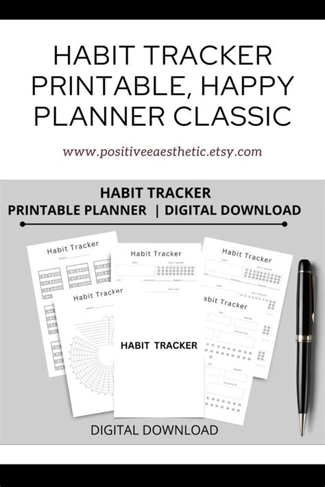 Habit Tracker Printable Happy Planner Classic Routine Checklist