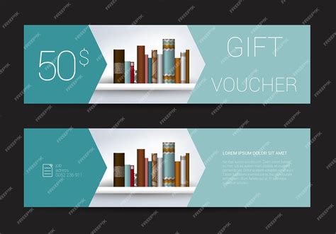 Premium Vector | Excllusive book store gift voucher template simply ...