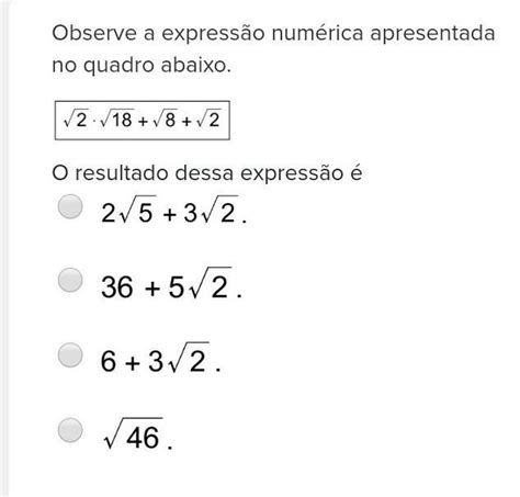 Observe A Expressão Numérica Apresentada No Quadro Abaixo O Resultado