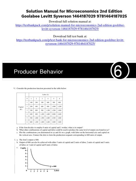 Microeconomics 2nd Edition Goolsbee Solutions Manual Download | PDF | Labour Economics ...